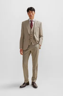 Regular-fit suit crease-resistant stretch wool