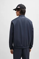 Chaqueta slim fit en material con apariencia de mohair