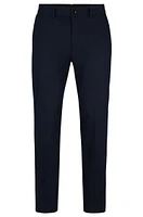 Slim-fit trousers stretch cotton with silk