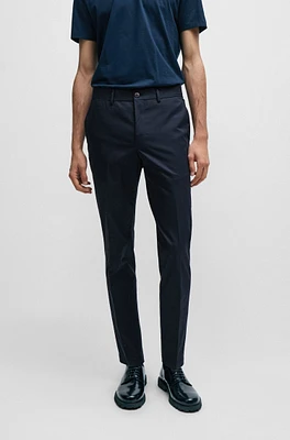 Slim-fit trousers stretch cotton with silk
