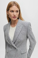 Chaqueta cruzada slim fit en tweed pesado