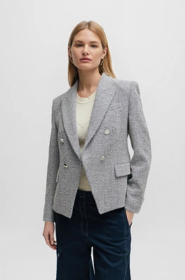 Slim-fit double-breasted jacket heavyweight tweed