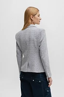 Chaqueta cruzada slim fit en tweed pesado