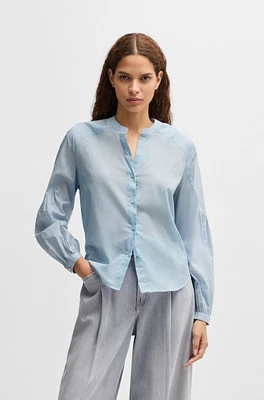 Regular-fit blouse cotton voile with wide sleeves