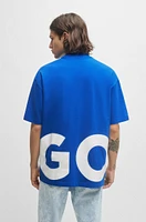 Cotton-jersey T-shirt with wrap-around logo