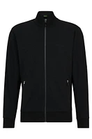 BOSS - Zip-up sweatshirt with pixellated logo Black