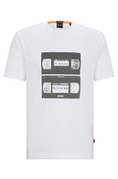 BOSS - Cotton-jersey T-shirt with music-inspired print White