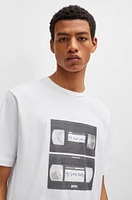 BOSS - Cotton-jersey T-shirt with music-inspired print White