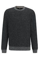 Regular-fit sweater with herringbone structure and ribbed cuffs