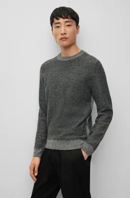 Regular-fit sweater with herringbone structure and ribbed cuffs