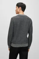 Regular-fit sweater with herringbone structure and ribbed cuffs