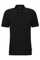 Mercerized-cotton polo shirt with special artwork