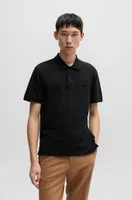 Mercerized-cotton polo shirt with special artwork