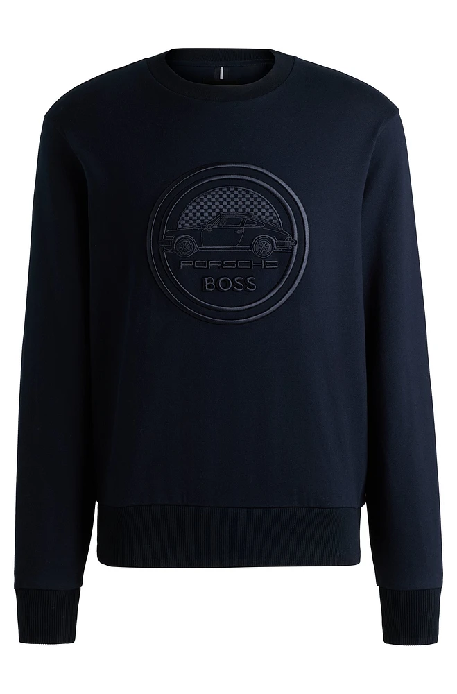 Porsche x BOSS mercerized-cotton sweatshirt with embroidered logo