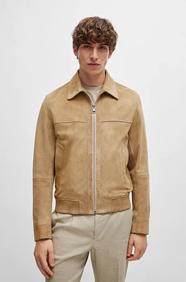 Regular-fit jacket suede