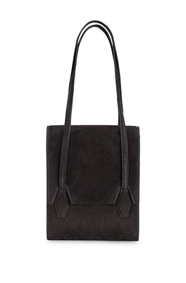 Shoulder bag in velour leather