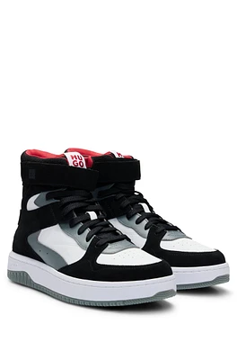 High-top sneakers a paneled design