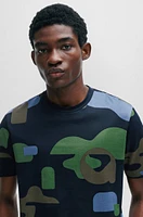 Mercerized-cotton T-shirt with seasonal pattern