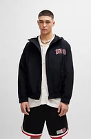 Water-repellent slim-fit jacket with sporty logos