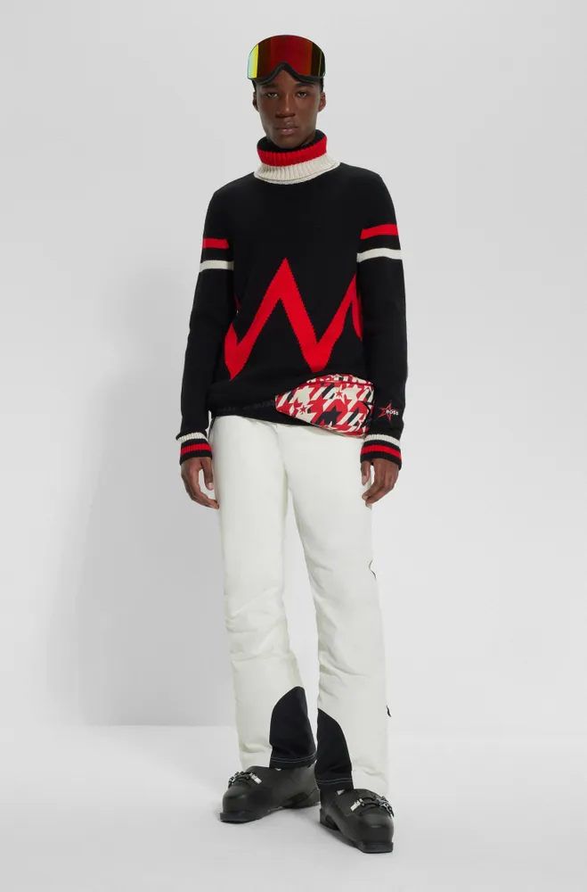 BOSS x Perfect Moment virgin-wool sweater with stripe intarsia