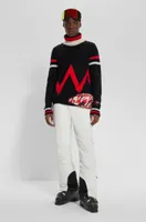 BOSS x Perfect Moment virgin-wool sweater with stripe intarsia