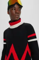 BOSS x Perfect Moment virgin-wool sweater with stripe intarsia