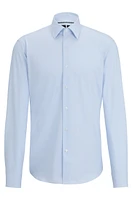 Regular-fit shirt structured performance-stretch fabric