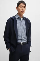 Regular-fit shirt checked performance-stretch fabric