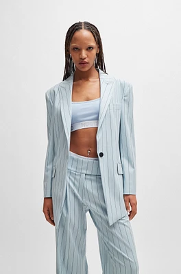 Oversize-fit jacket pinstriped stretch fabric