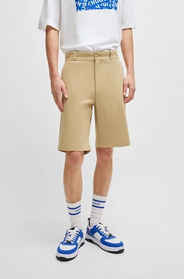 Regular-fit regular-rise shorts cotton twill