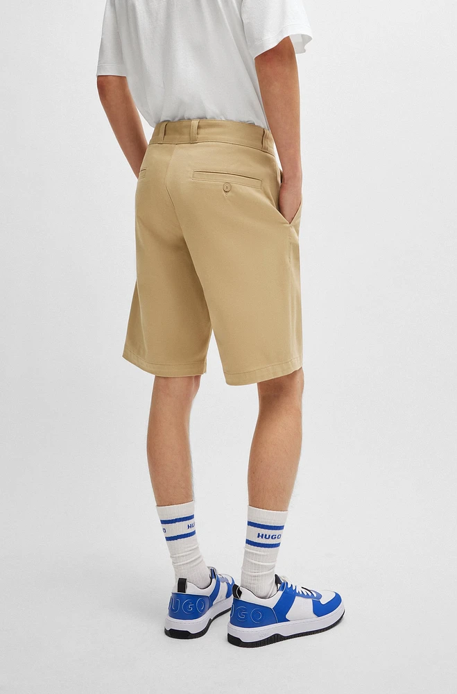 Regular-fit regular-rise shorts cotton twill