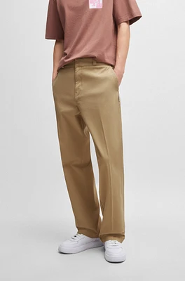 Baggy-fit trousers cotton twill
