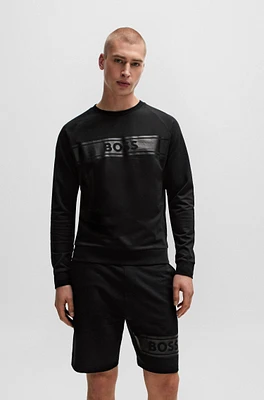 Cotton-terry sweatshirt with tonal logo print