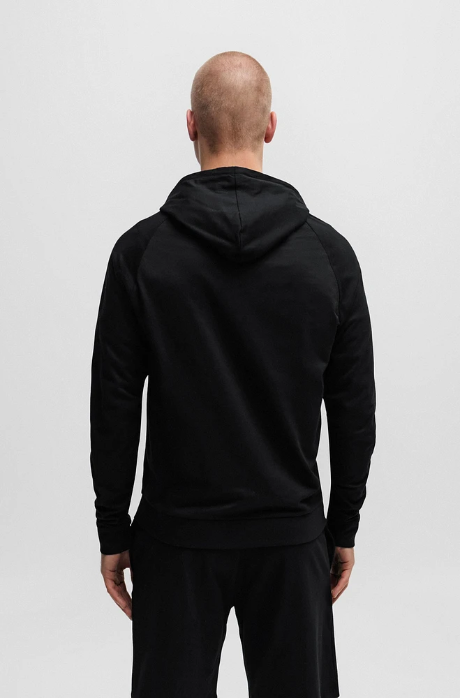 Cotton-terry zip-up hoodie with tonal logo print