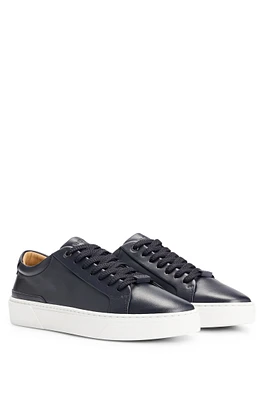 Leather low-profile sneakers with branding and rubber outsole