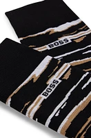 Striped regular-length socks in a mercerized-cotton blend