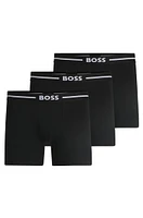 Three-pack of stretch-cotton boxer briefs with logos