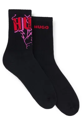 Two-pack of short socks with logos