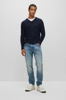 Wool-blend regular-fit sweater with logo detail