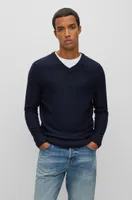 Wool-blend regular-fit sweater with logo detail