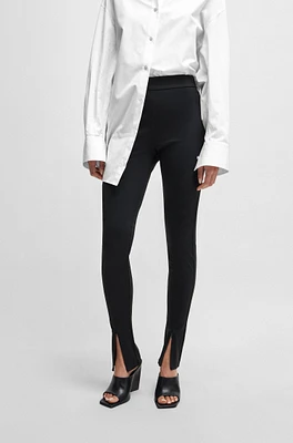 NAOMI x BOSS leggings stretch jersey with zip hems