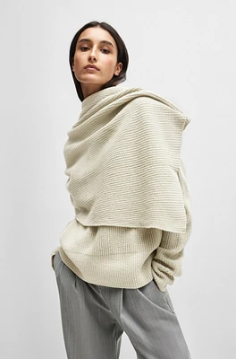 NAOMI x BOSS drape-detail sweater wool and cashmere