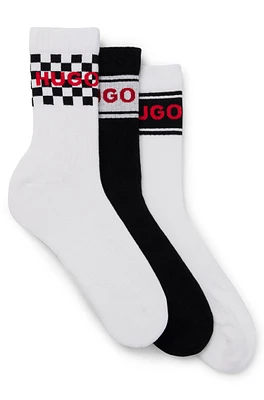 Three-pack of short logo socks in a cotton blend