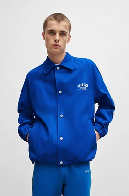 Slim-fit coach jacket with logo prints