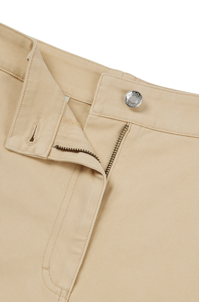 Pantalones cargo regular fit de algodón elástico
