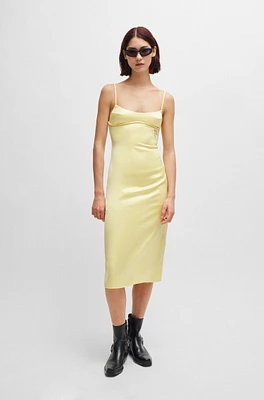 Slim-fit dress satin with logo trim