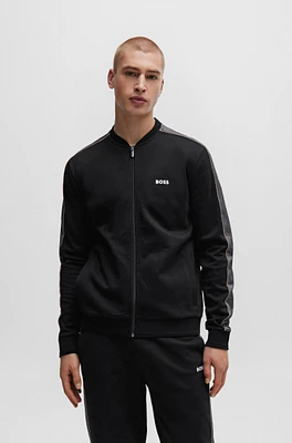 Zip-up jacket with embroidered logo