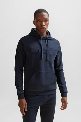 Cotton-terry regular-fit hoodie with embroidered logo