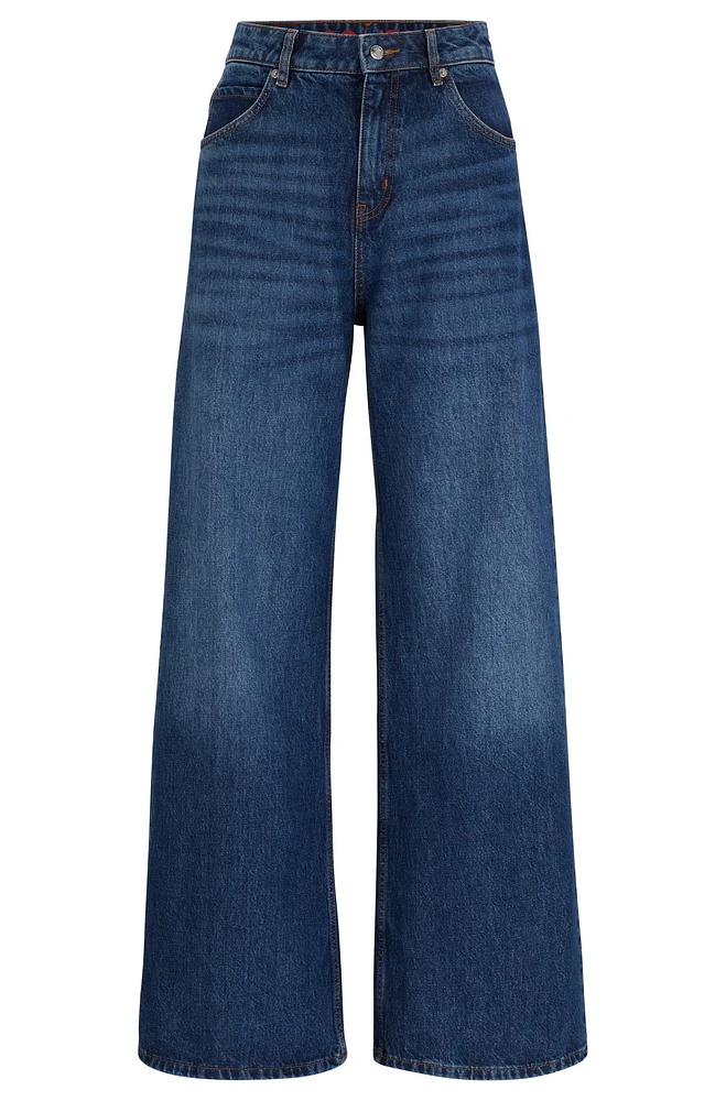 Baggy-fit jeans blue vintage-wash denim
