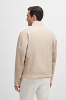 BOSS - Reversible Harrington jacket virgin wool and silk Light Beige